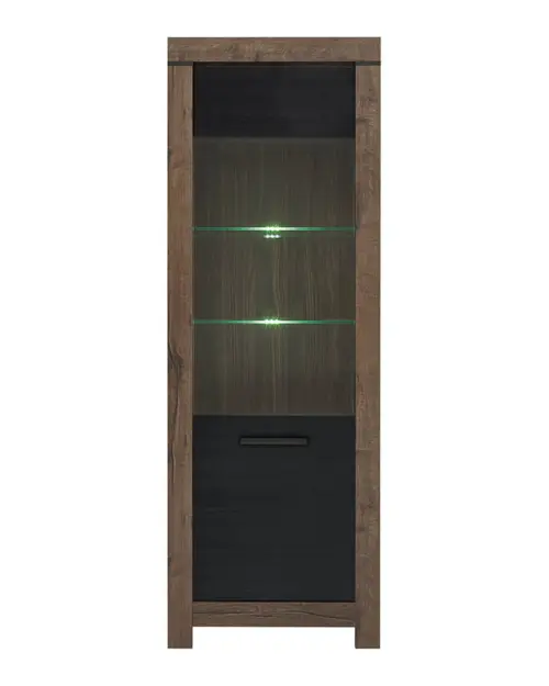 Vitrina Balin 68 cm con puertas roble monastery/roble negro