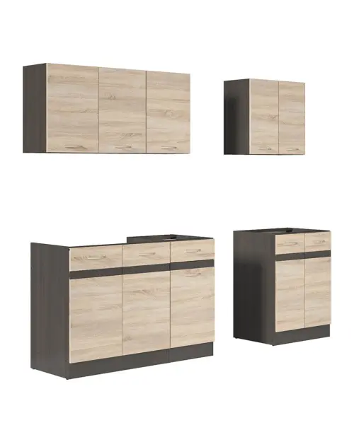 Zestaw kuchenny Junona Line A 180 cm dąb sonoma bez blatu