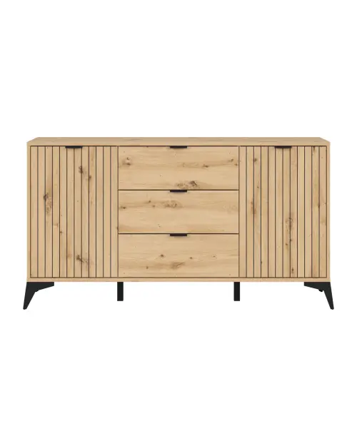 Cómoda Lamea 150 cm con 2 puertas y 3 cajones roble artisan