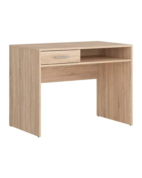 Escritorio Nepo Plus 100 cm con cajón y estante roble sonoma