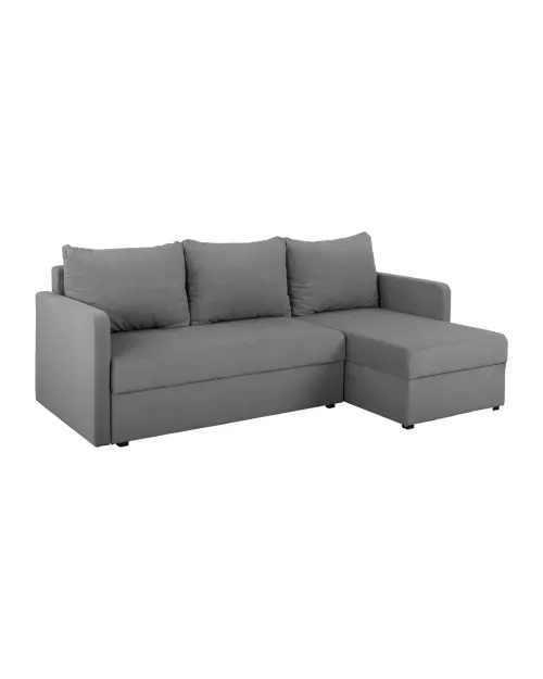 Universal corner sofa bed Imros with storage grey