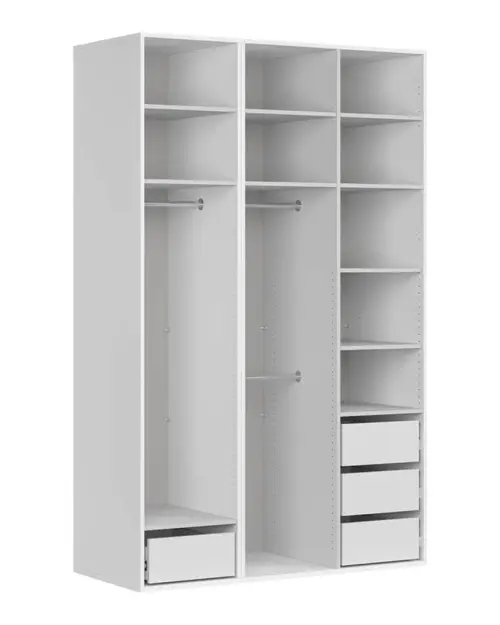 Szafa modułowa Flex 150 cm z drzwiami i lustrem biała