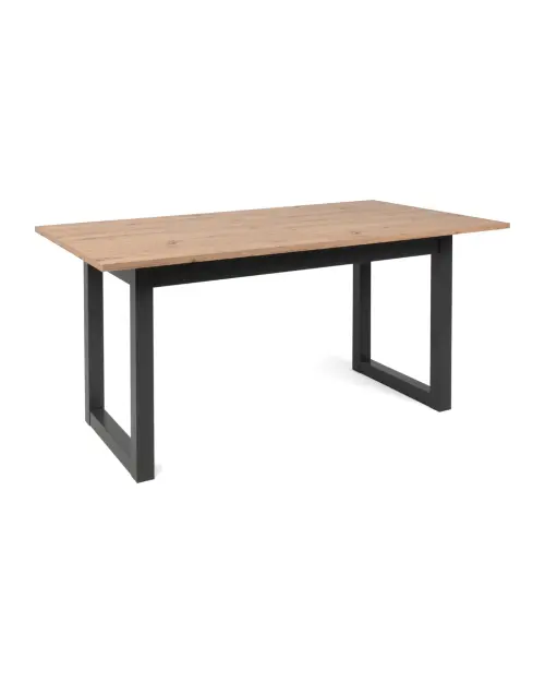 Mesa extensible rectangular Denver 160-200/90/75 roble artisan/negro