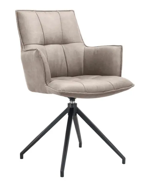 Silla tapizada Osaka giratoria ecopiel taupe