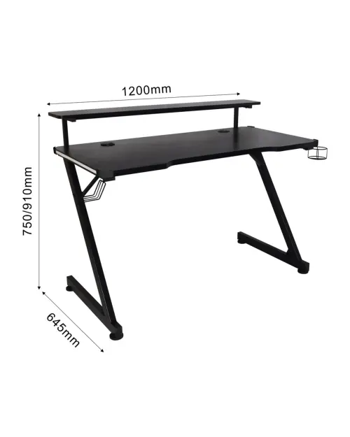 Escritorio gaming Black 120 cm negro