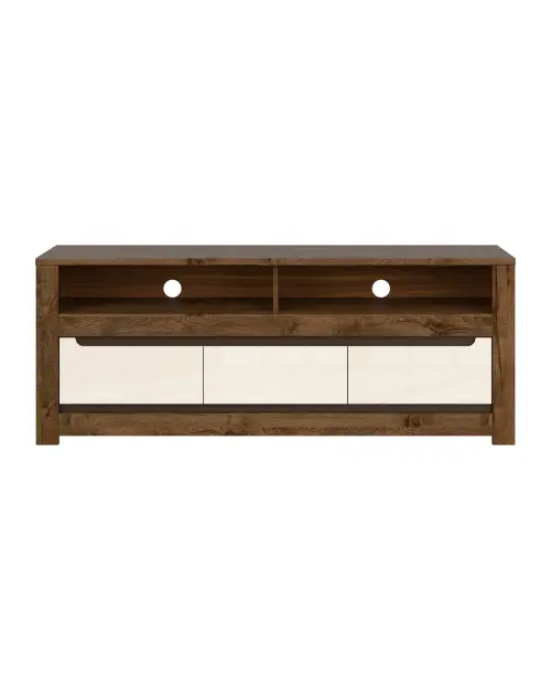 Mueble TV Ruso 149 cm con 3 cajones roble april/brillo perla