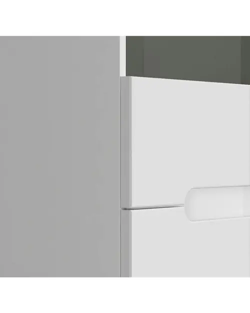 Vitrina Azteca Trio 60 cm con 2 puertas blanco brillo