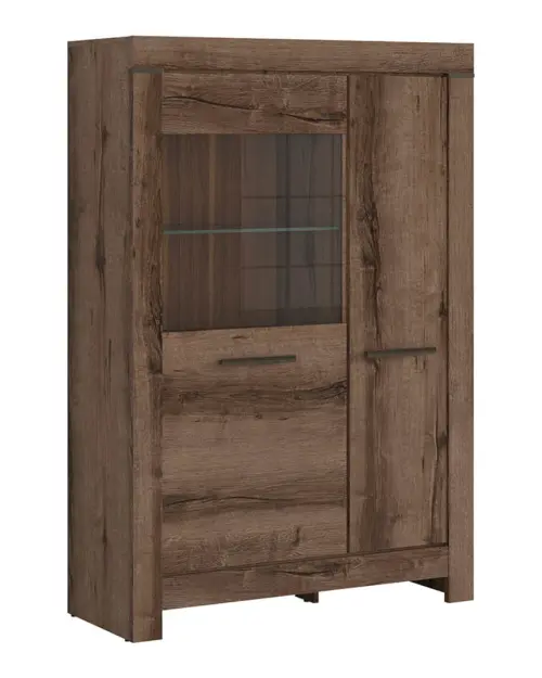 Vitrina Balin 101 cm con 2 puertas roble monastery