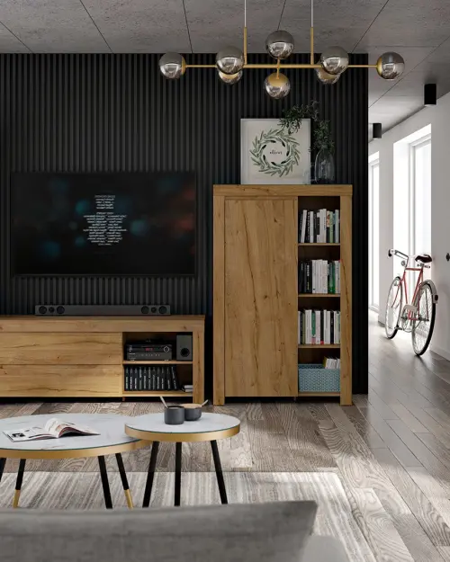 Vitrina Holten 68 cm con 2 puertas roble waterford