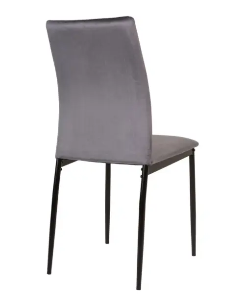 Silla tapizada Weyer de terciopelo gris