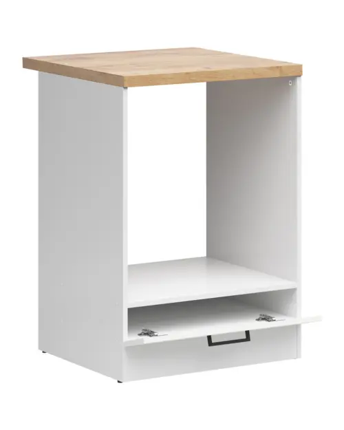 Mueble de cocina para horno encastrable Junona Line 60 cm tiza brillo con encimera