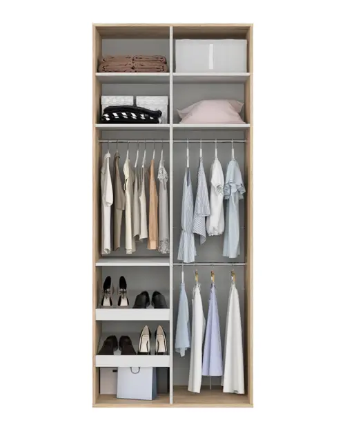 Two-door wardrobe Flex 100 cm white gloss