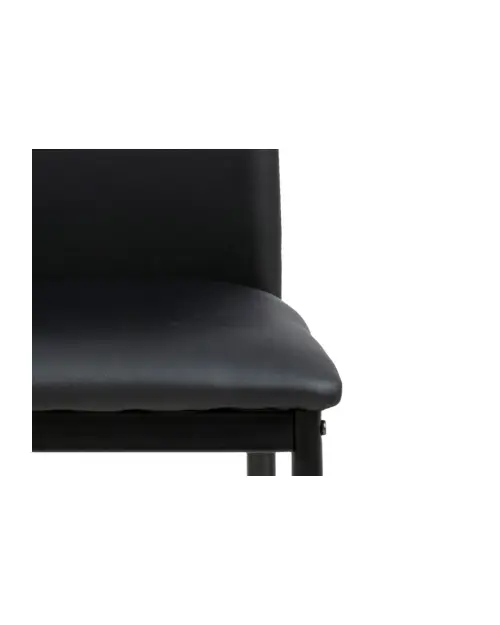 Silla tapizada Weyer ecopiel negra