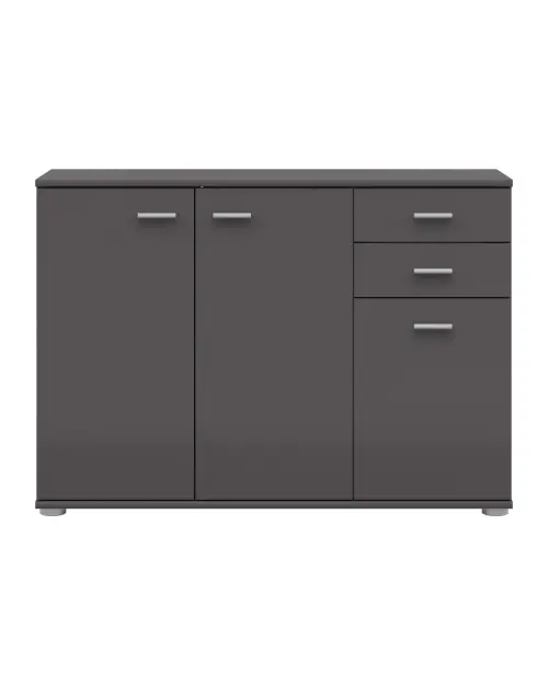 Chest of drawers Noeda 106 cm with 3 doors and 2 drawers graphite