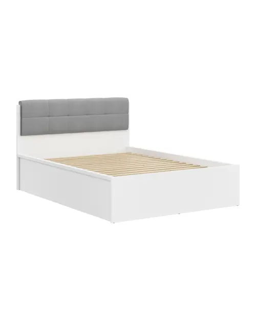 Funda tapizada para cama Tetrix 140 cm gris