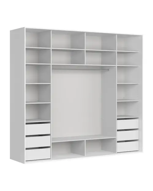 Armario corredero Flex 260 cm con espejo blanco