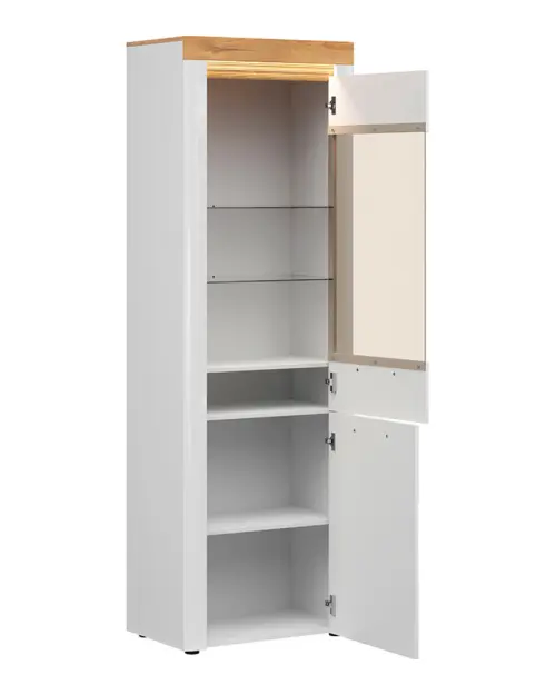 Vitrina Horton 68 cm con 2 puertas blanco brillo