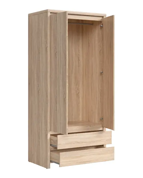 Шафа дводверна Kaspian 90 см із шухлядами дуб сонома
