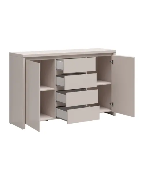 Cómoda Kaspian 144 cm con 2 puertas y 4 cajones cachemira