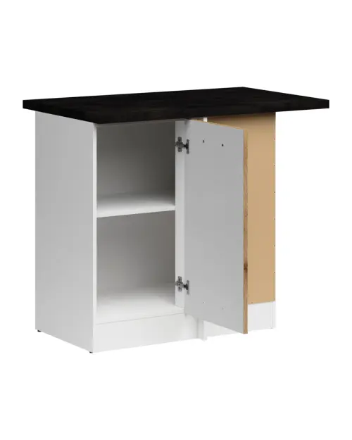 Mueble de cocina bajo de rincón Junona Line derecho roble delano claro con encimera para rincón de 100x60 cm