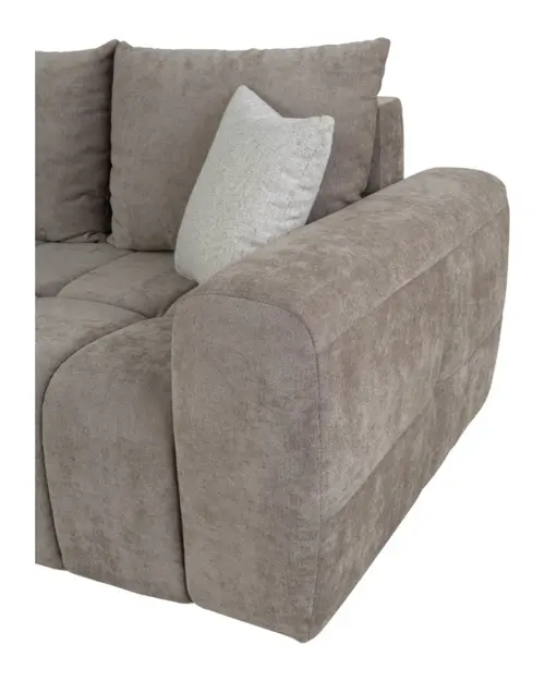 Угловой диван левосторонний Chill_Me раскладной с ящиком шенилловый коричневый