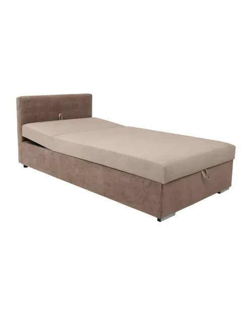 Sofá cama Rico con arcón y respaldo ajustable beige