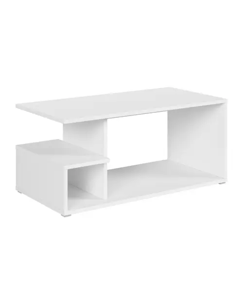 Mesa de centro Gato 100x50 con estante blanco alpino