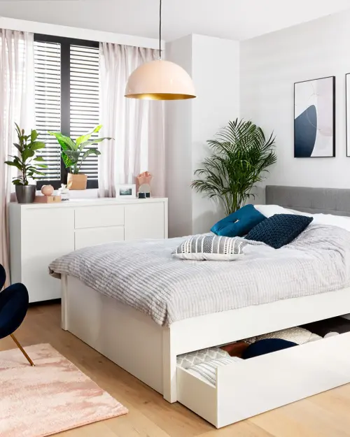 Cajón para cama Kaspian 160/T blanco/blanco mate