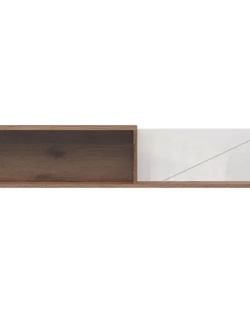 Estante de pared Forn 156 cm roble delano oscuro/blanco brillo