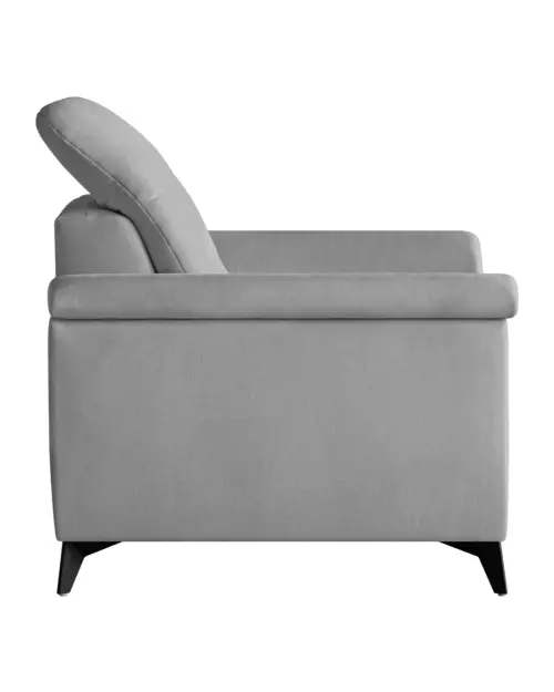 Sillón Doria de terciopelo gris claro