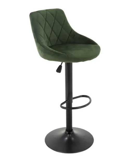 Tomi upholstered swivel and adjustable bar stool green
