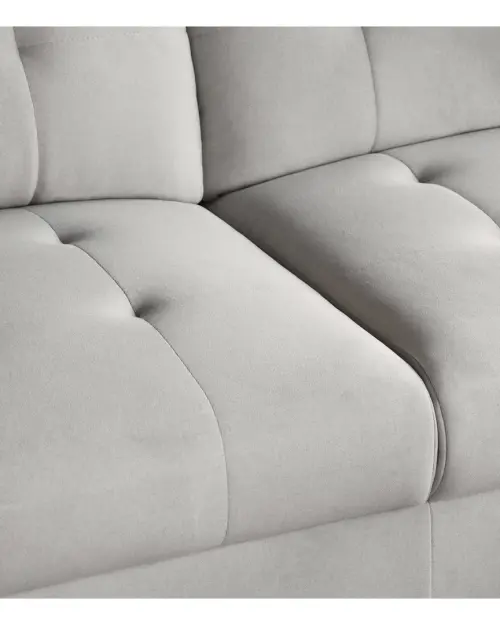 Dwuosobowa sofa Doria z pojemnikiem z kremowego weluru