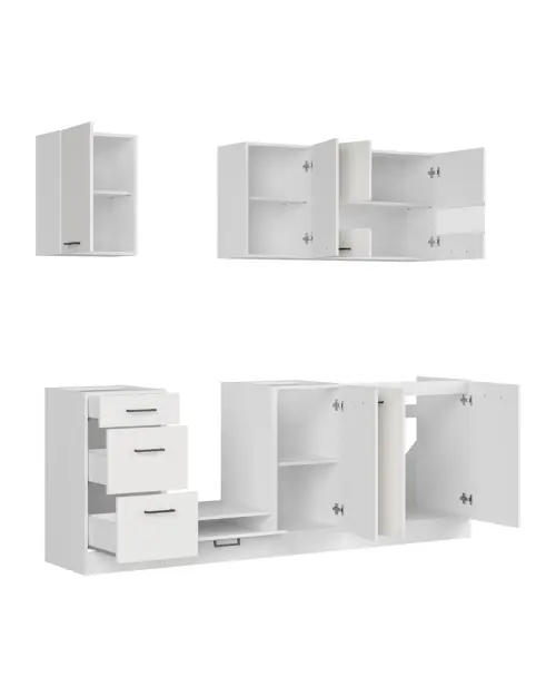 Conjunto de cocina Junona Line 220 cm tiza brillo