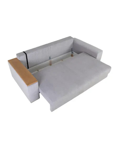 Sofá de tres plazas Peter cama con arcón de pana gris