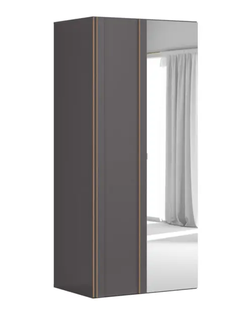 Corner wardrobe Flex 97 cm with mirror grey