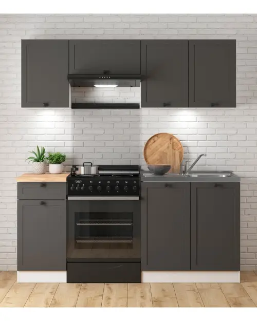 Zestaw kuchenny Junona Line 180 cm grafitowy bez blatu