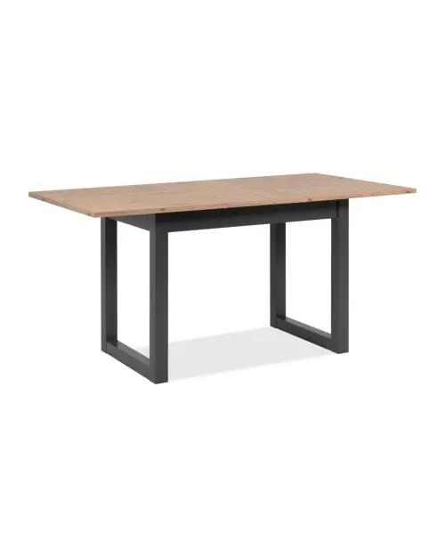 Mesa extensible rectangular Denver 120-160/80/75 roble artisan/negro