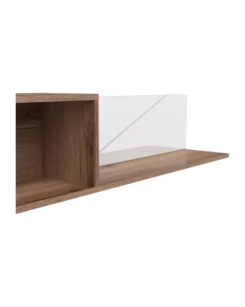 Estante de pared Forn 156 cm roble delano oscuro/blanco brillo