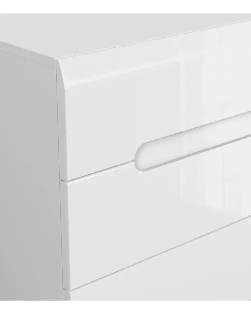 Cómoda Azteca Trio 105 cm con 4 cajones blanco brillo