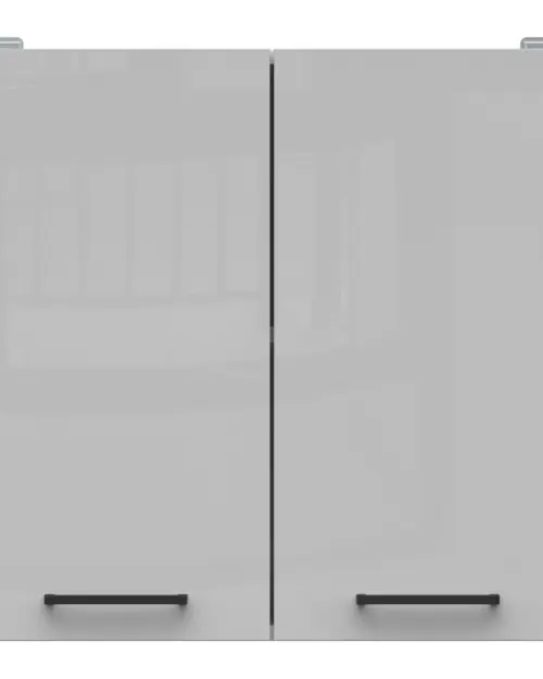Armario de cocina superior Junona Line 60 cm de dos puertas gris claro brillo