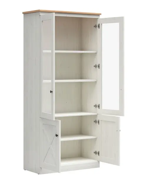 Vitrina Frija 93 cm con 4 puertas pino andersen blanco