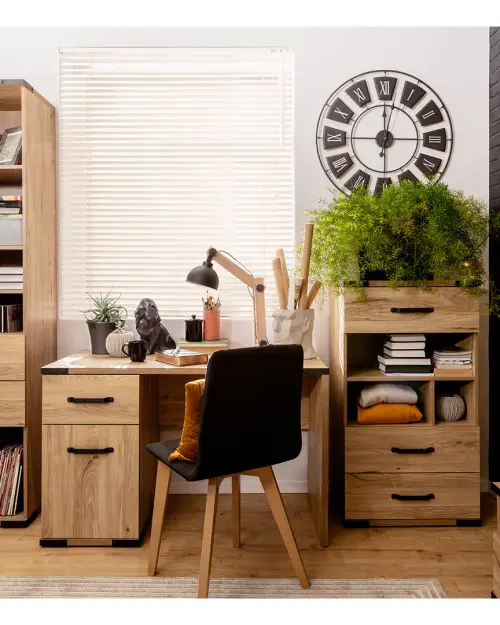 Escritorio Lara 117 cm con puerta y cajón fresno Belarus