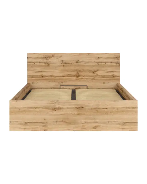 Cama Tetrix 160x200 con somier y contenedor roble wotan
