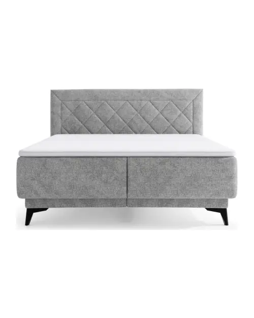 Континентальная кровать Zalea 160x200 с ящиком для белья серая