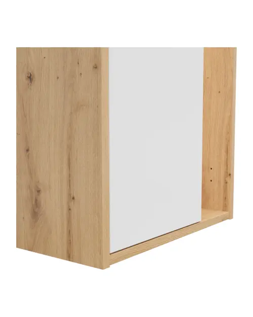 Estantería Gap 52 cm con puertas y 3 estantes roble artisan/blanco