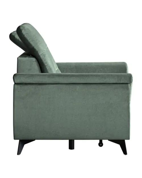 Sofa trzyosobowa rozkładana Doria z zielonego aksamitu