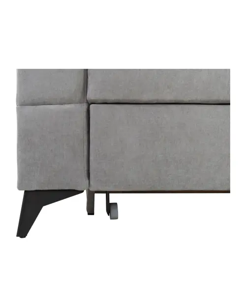 Sofá rinconera derecha Amado convertible con arcón gris