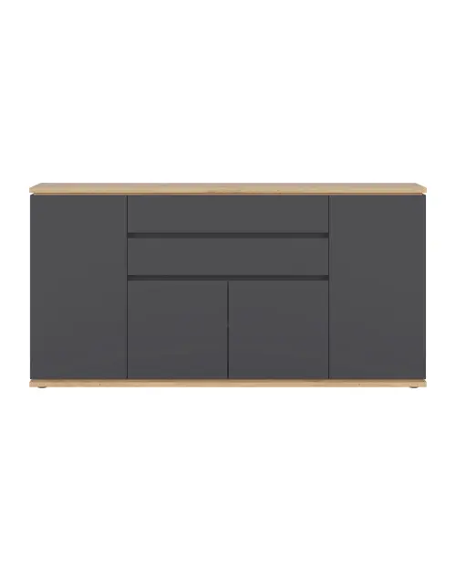 Cómoda Yamael 184 cm con 4 puertas y 2 cajones grafito