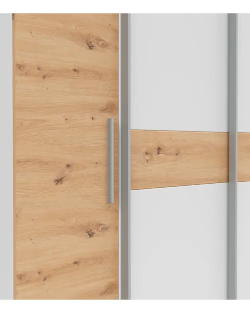 Шкаф-купе Fabio 215 см белый/дуб артизан