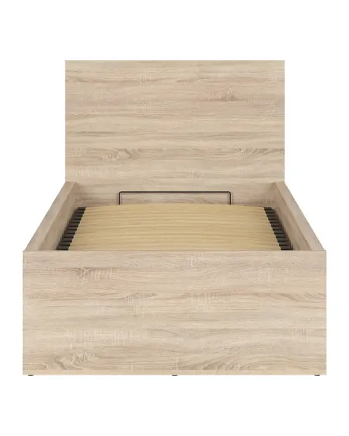 Cama Tetrix 90x200 con somier y arcón roble sonoma